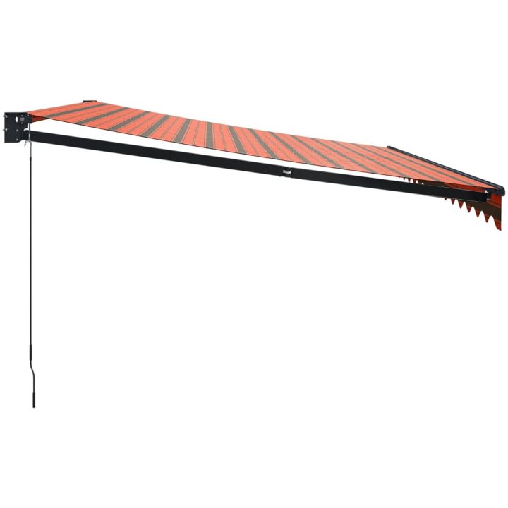 Markis infällbar orange och brun tyg&aluminium vidaXL 4 x 3 m – bild 4