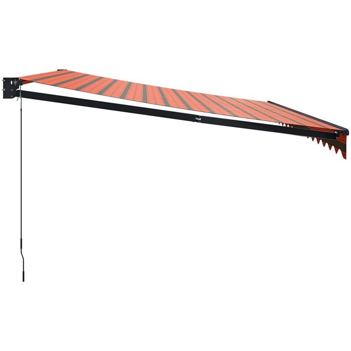 Markis infällbar orange och brun tyg&aluminium vidaXL 4 x 3 m – bild 5