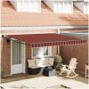 Markis infällbar orange och brun tyg&aluminium vidaXL 4 x 3 m – miniatyr 1