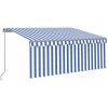 Markis manuell med rullgardin & LED blå och vit vidaXL 3 x 2.5 m – miniatyr 2