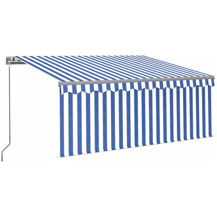 Markis manuell med rullgardin & LED blå och vit vidaXL 3 x 2.5 m – bild 2