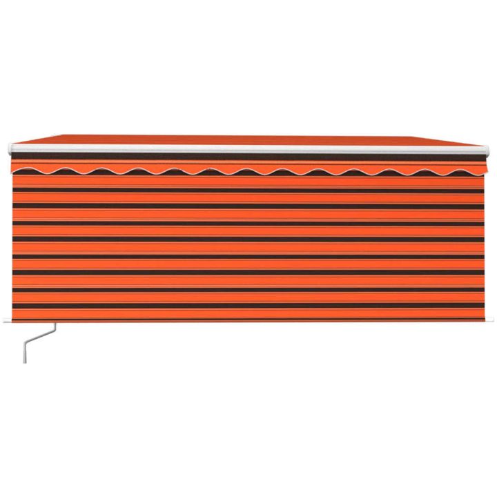 Markis manuell med rullgardin orange och brun vidaXL 3.5 x 2.5 m – bild 3