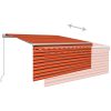 Markis manuell med rullgardin orange och brun vidaXL 3.5 x 2.5 m – miniatyr 4