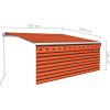 Markis manuell med rullgardin orange och brun vidaXL 3.5 x 2.5 m – miniatyr 7