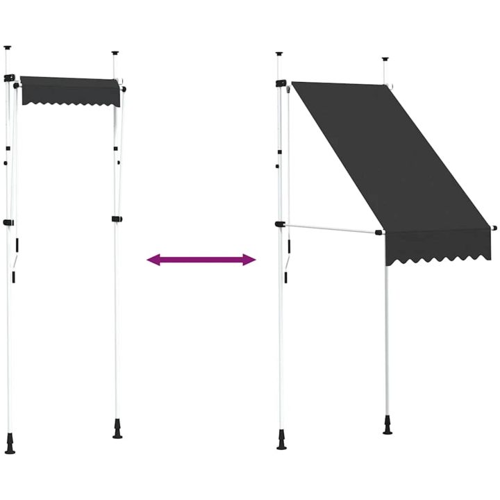 Markis manuellt infällbar 100 cm antracit vidaXL – bild 6