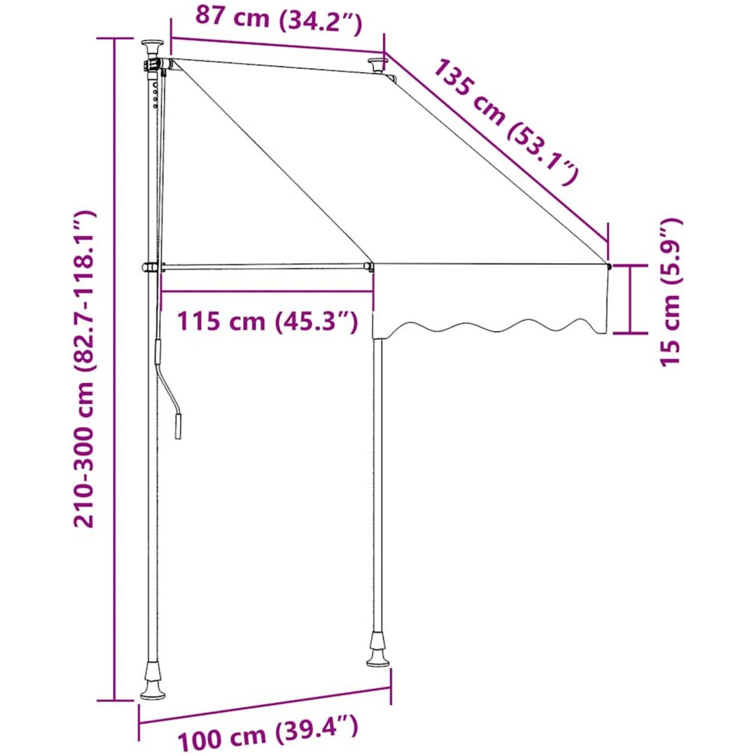 Markis manuellt infällbar 100 cm antracit vidaXL – bild 8