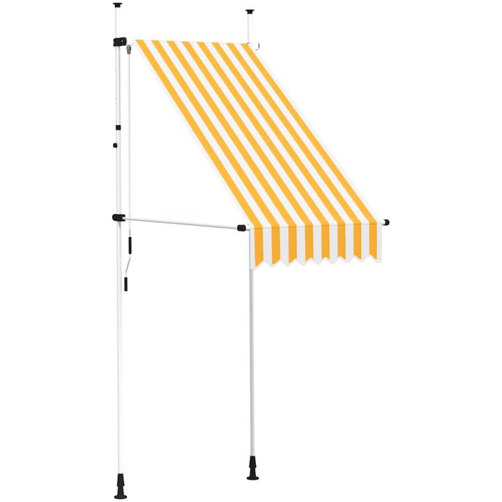 Markis manuellt infällbar 100 cm orange och vita ränder vidaXL – bild 2