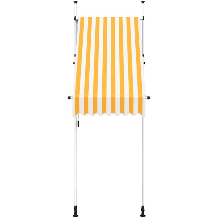 Markis manuellt infällbar 100 cm orange och vita ränder vidaXL – bild 3