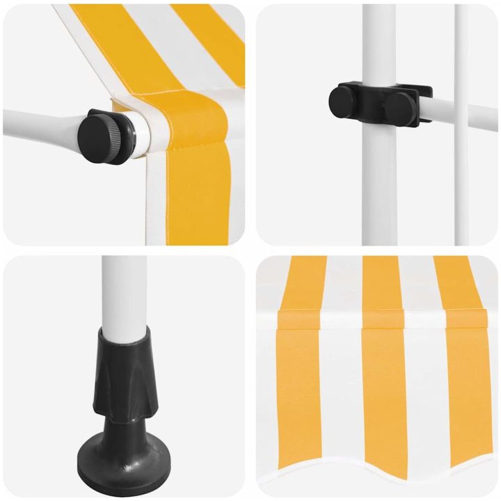 Markis manuellt infällbar 100 cm orange och vita ränder vidaXL – bild 7