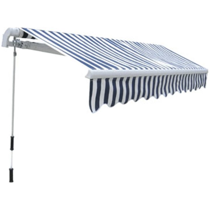 Markis manuellt infällbar 300 cm blå/vit vidaXL – bild 3