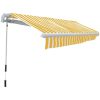 Markis manuellt infällbar 300 cm gul/vit vidaXL – miniatyr 2