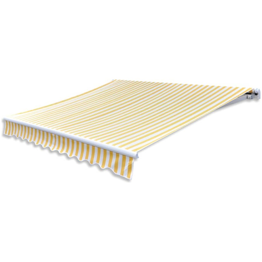 Markis manuellt infällbar 300 cm gul/vit vidaXL