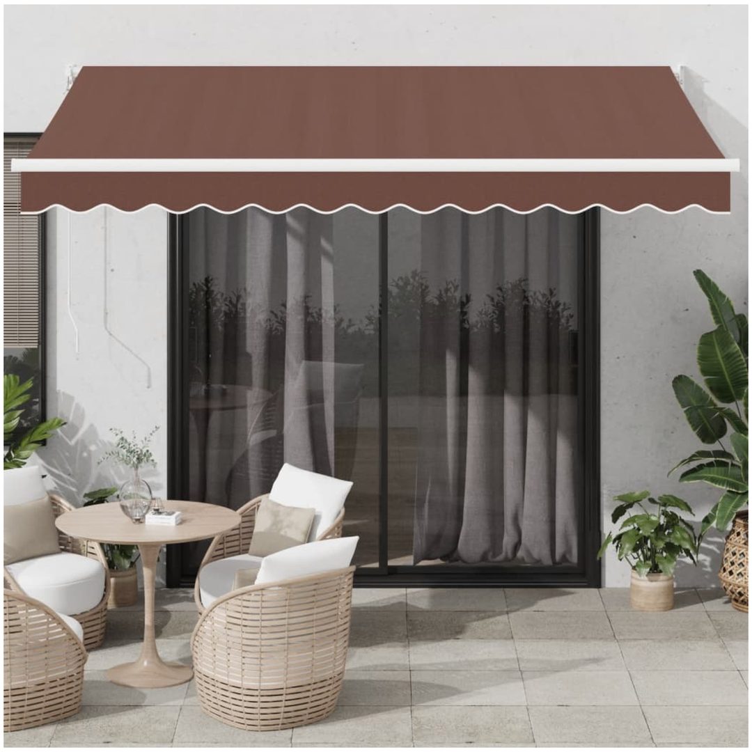 Markis manuellt infällbar 350x250 cm brun vidaXL 350 x 250 cm