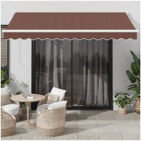 Markis manuellt infällbar 350x250 cm brun vidaXL