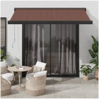 Markis manuellt infällbar 350x250 cm brun vidaXL