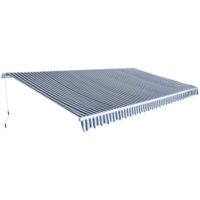 Markis manuellt infällbar 600 cm blå/vit vidaXL