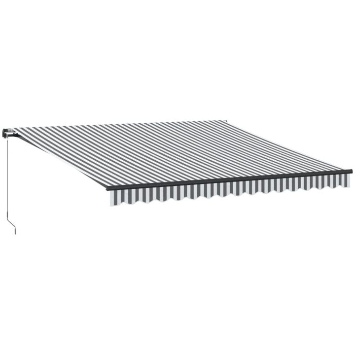 Markis manuellt infällbar antracit och vit vidaXL 400 x 350 cm – bild 2
