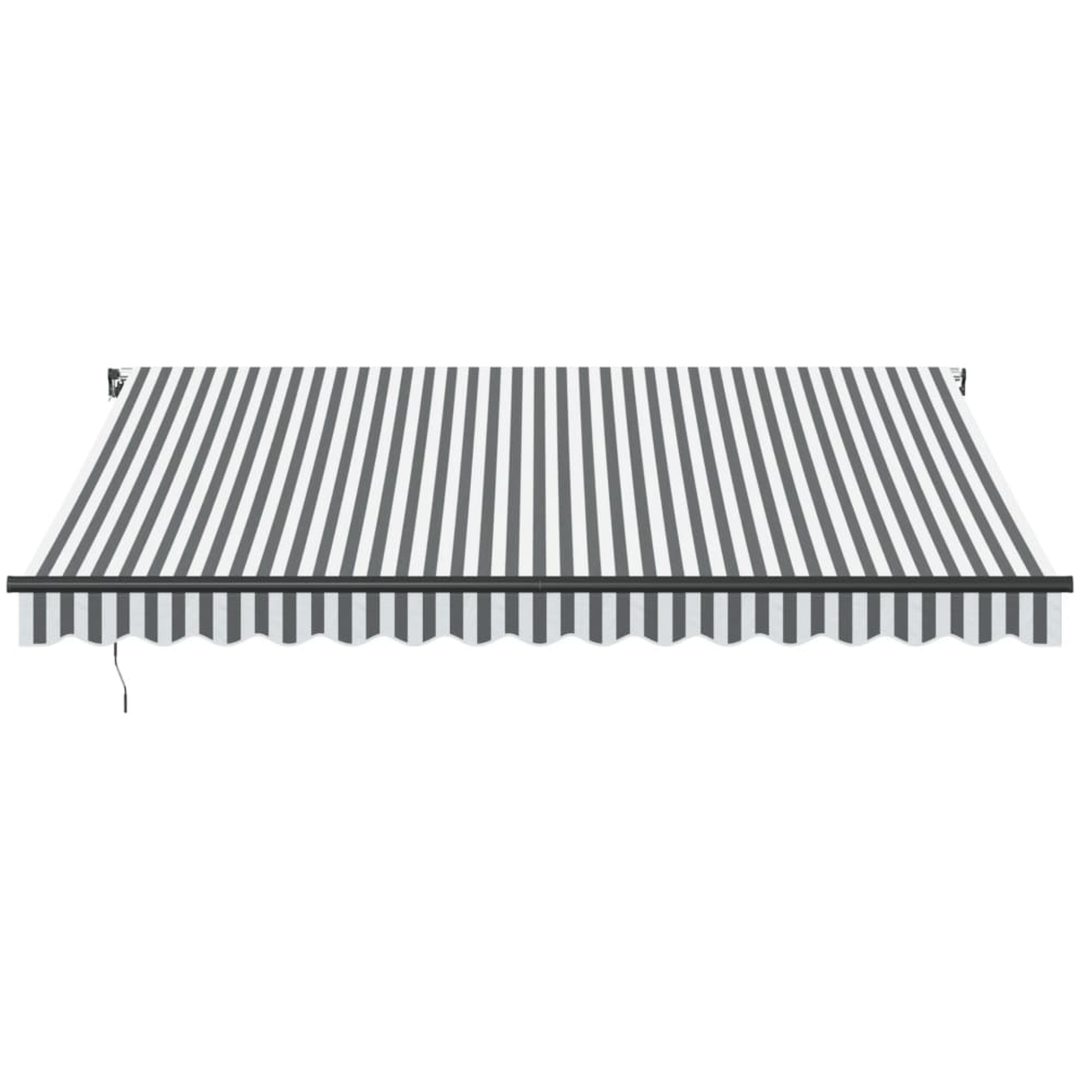 Markis manuellt infällbar antracit och vit vidaXL 400 x 350 cm – bild 3