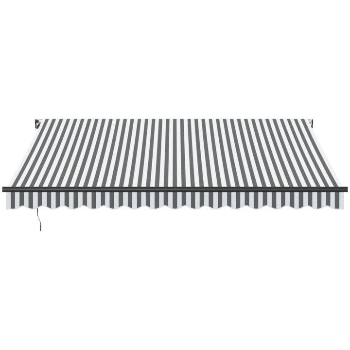 Markis manuellt infällbar antracit och vit vidaXL 400 x 350 cm – bild 3