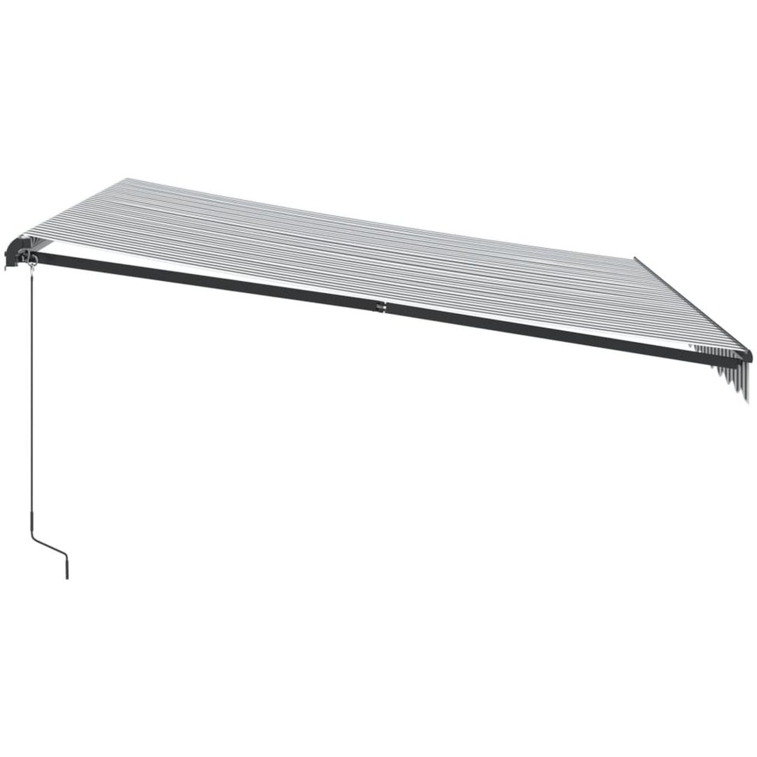 Markis manuellt infällbar antracit och vit vidaXL 400 x 350 cm – bild 4