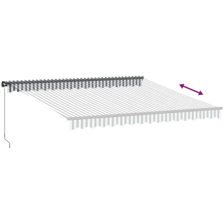 Markis manuellt infällbar antracit och vit vidaXL 400 x 350 cm – bild 5