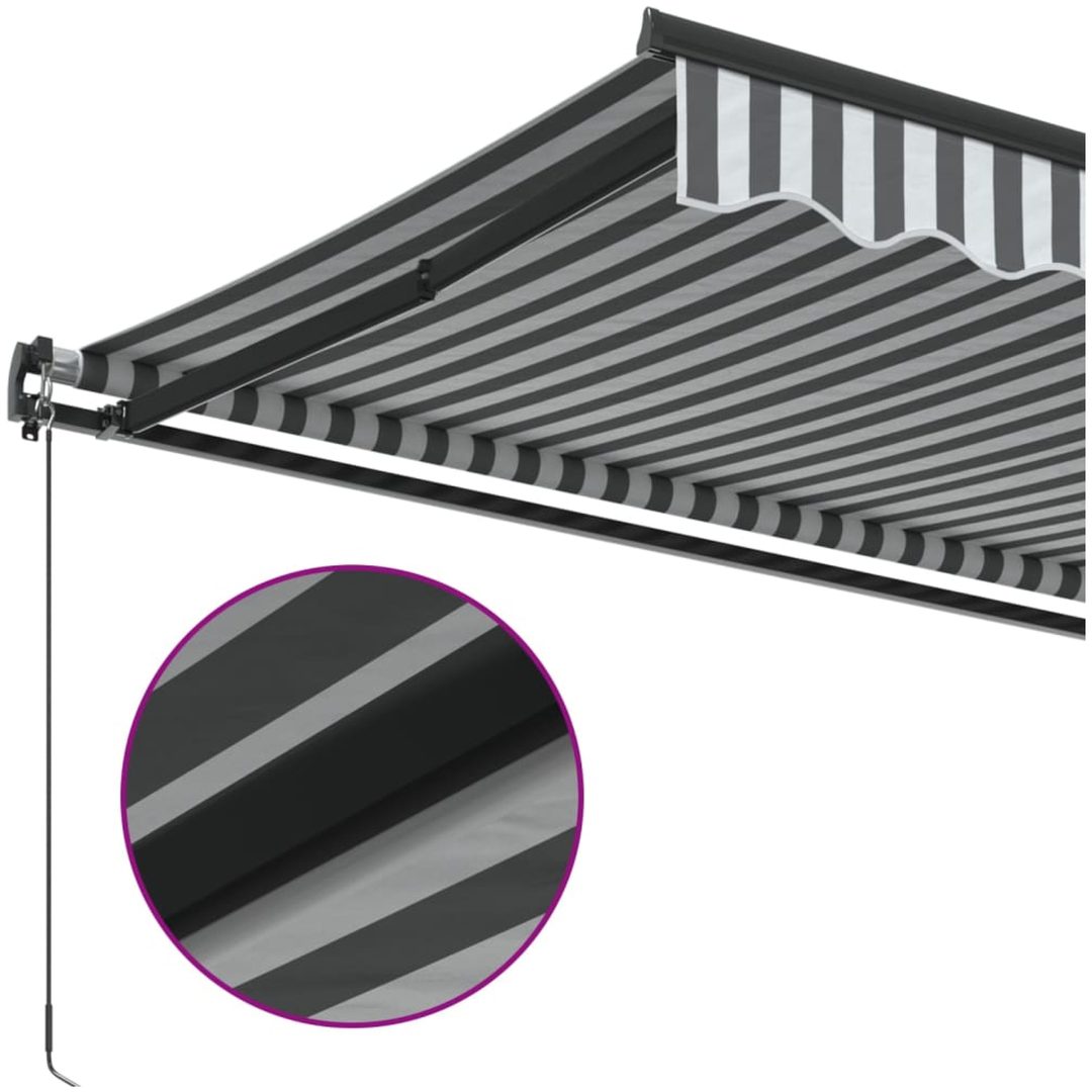 Markis manuellt infällbar antracit och vit vidaXL 400 x 350 cm – bild 7