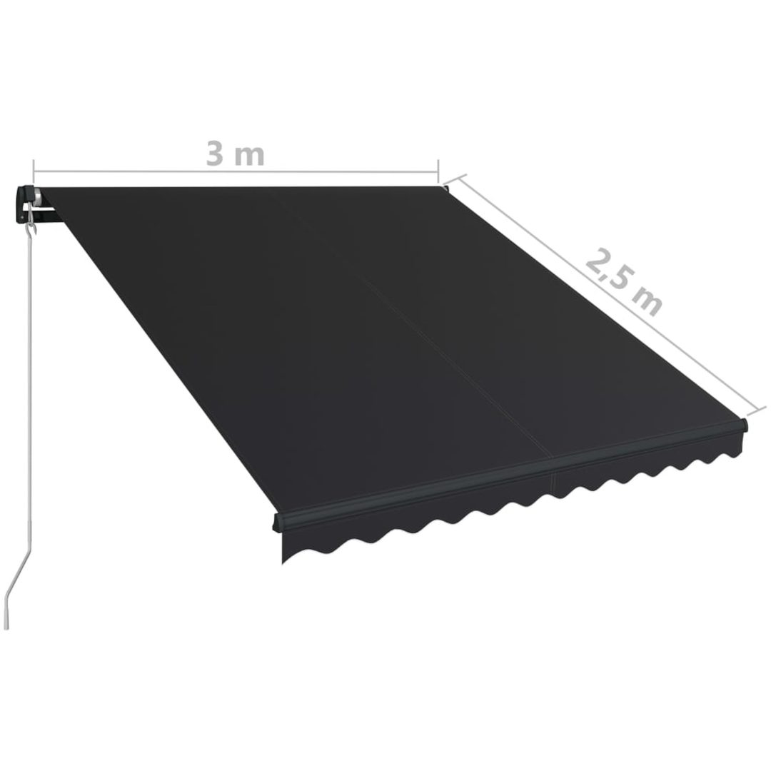 Markis manuellt infällbar antracit vidaXL 300 x 250 cm – bild 8