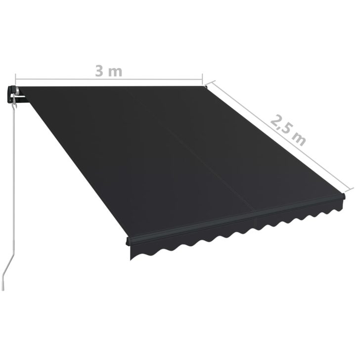 Markis manuellt infällbar antracit vidaXL 300 x 250 cm – bild 8