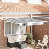 Markis manuellt infällbar antracit&vit 300x250 cm vidaXL