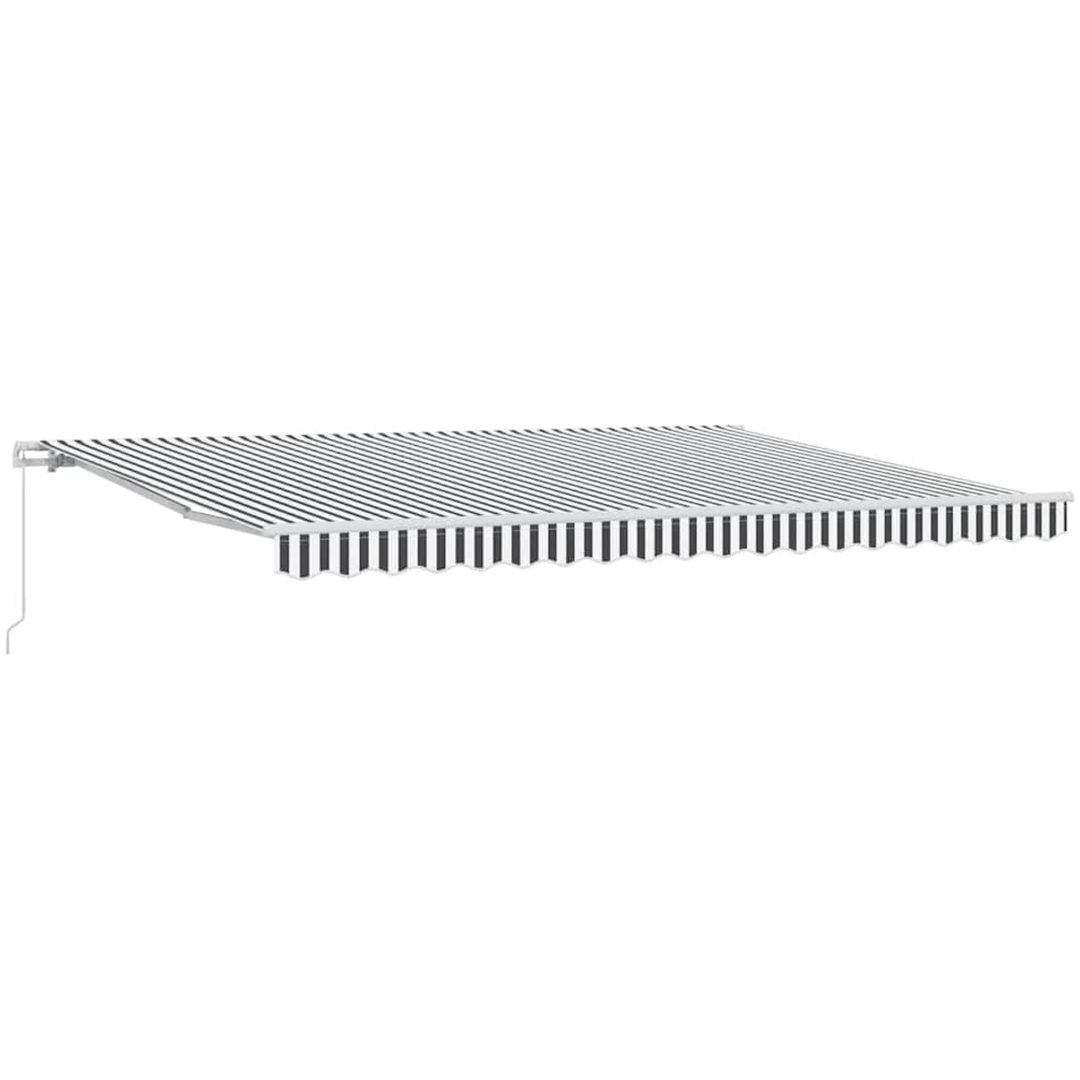 Markis manuellt infällbar antracit&vit 450x300 cm vidaXL – bild 2