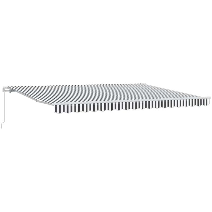 Markis manuellt infällbar antracit&vit 450x300 cm vidaXL – bild 2