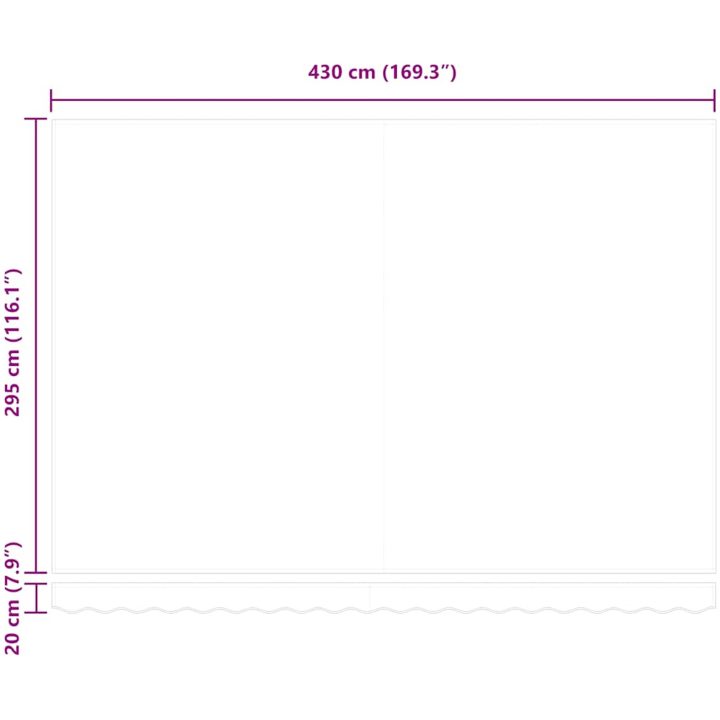 Markis manuellt infällbar antracit&vit 450x300 cm vidaXL – bild 12