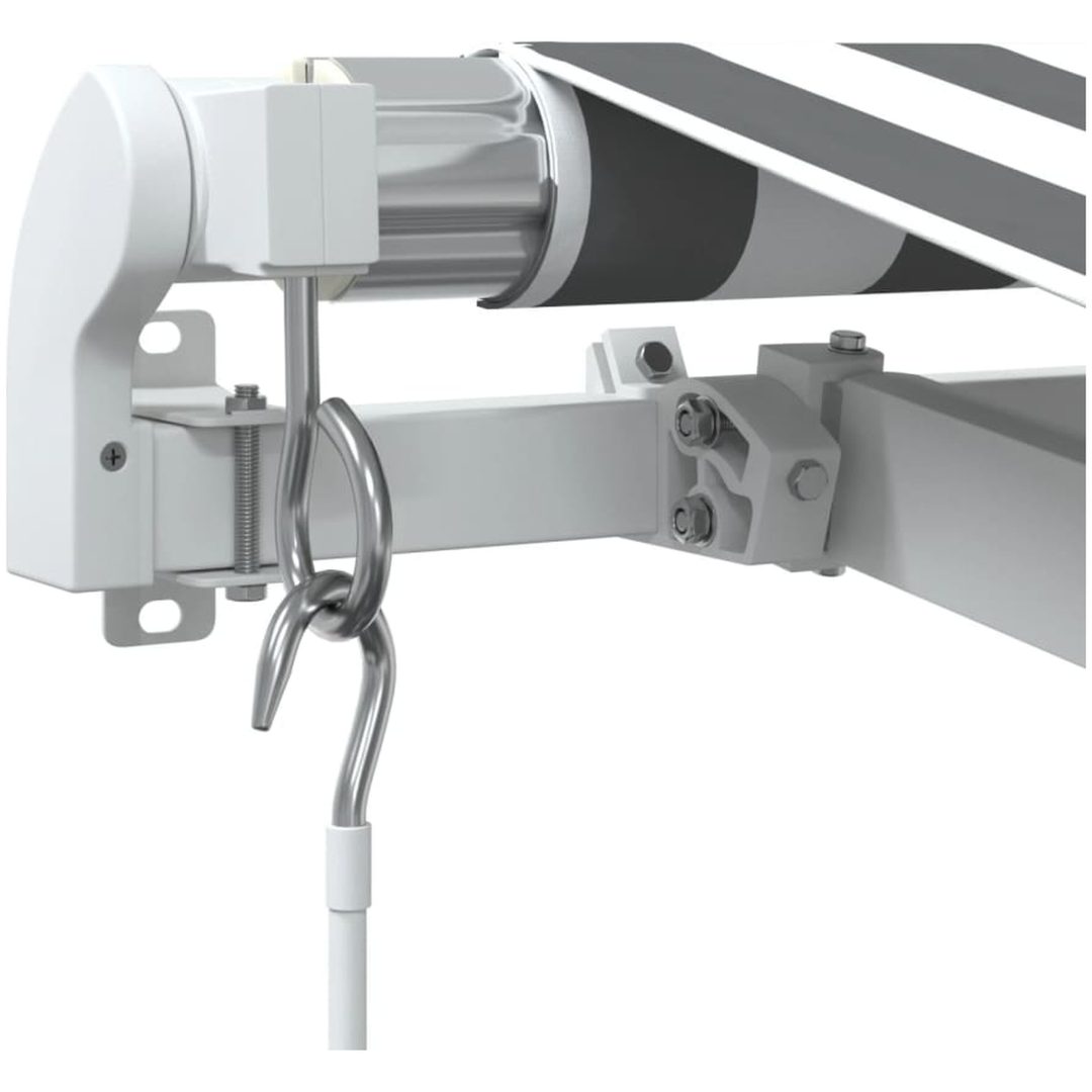Markis manuellt infällbar antracit&vit 450x300 cm vidaXL – bild 6