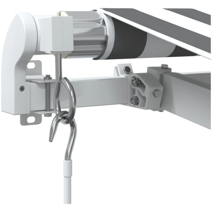 Markis manuellt infällbar antracit&vit 450x300 cm vidaXL – bild 6
