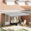 Markis manuellt infällbar antracit&vit 450x300 cm vidaXL – miniatyr 1