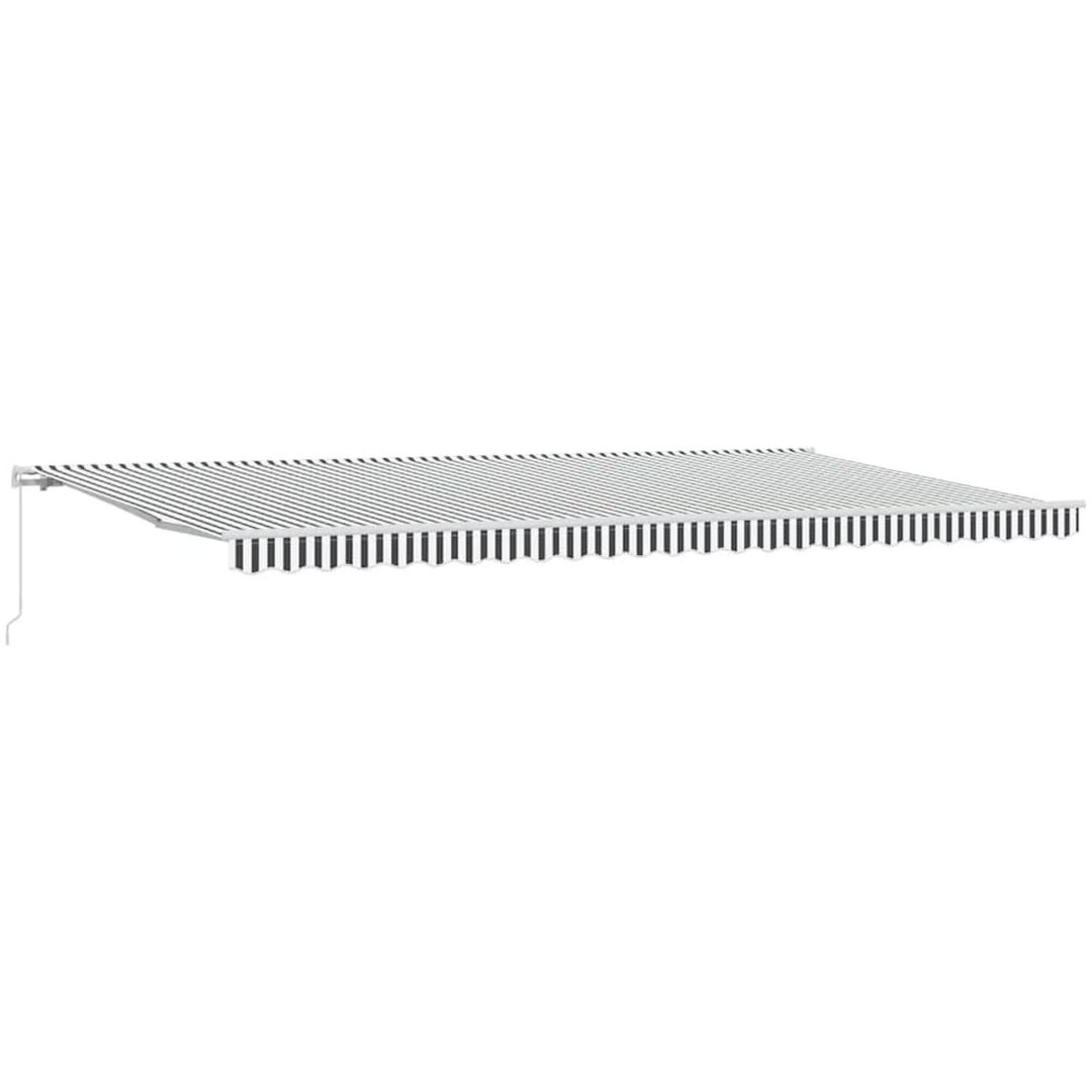 Markis manuellt infällbar antracit&vit 600x300 cm vidaXL – bild 2