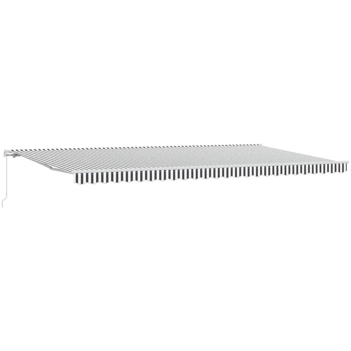 Markis manuellt infällbar antracit&vit 600x300 cm vidaXL – bild 2