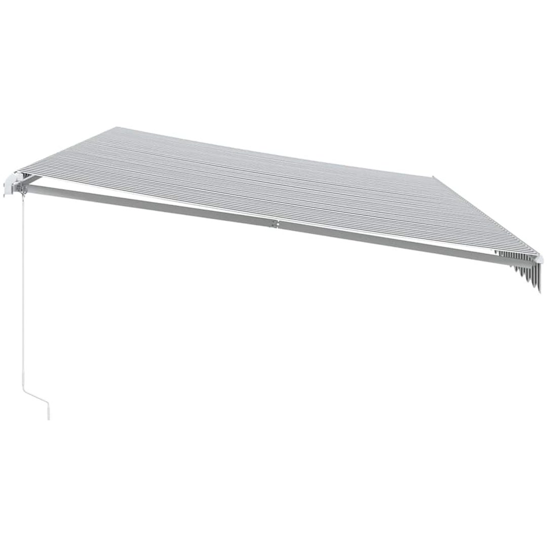 Markis manuellt infällbar antracit&vit 600x300 cm vidaXL – bild 4