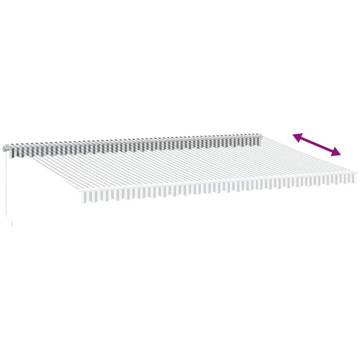 Markis manuellt infällbar antracit&vit 600x300 cm vidaXL – bild 5