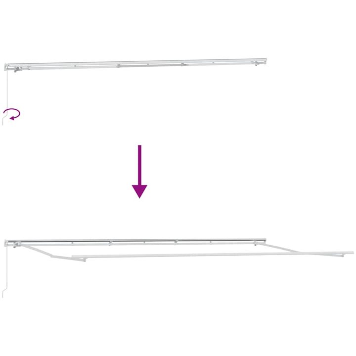 Markis manuellt infällbar antracit&vit 600x300 cm vidaXL – bild 8