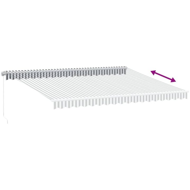 Markis manuellt infällbar antracit&vit vidaXL 450 x 350 cm – bild 5