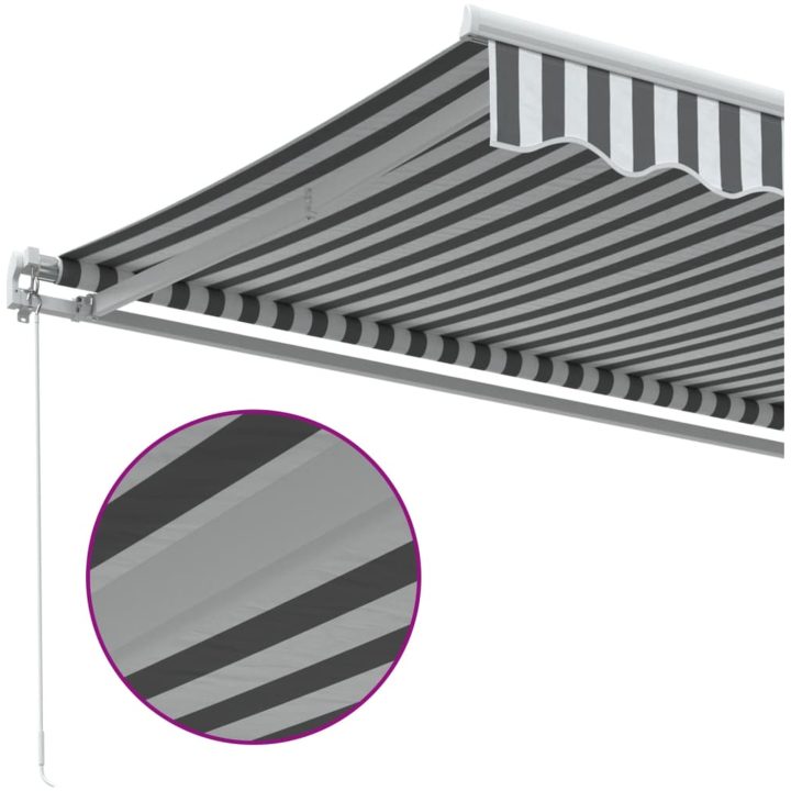 Markis manuellt infällbar antracit&vit vidaXL 450 x 350 cm – bild 6