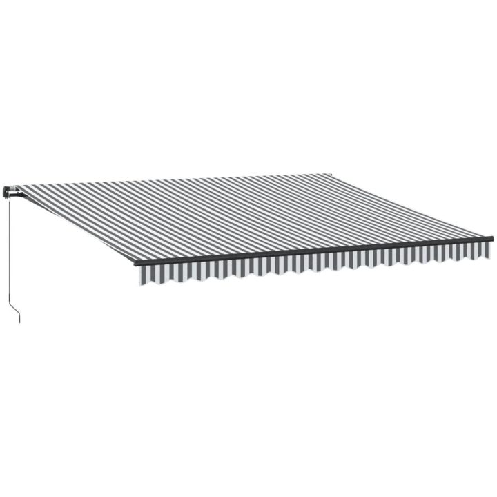 Markis manuellt infällbar antracit&vit vidaXL 450 x 350 cm – bild 2
