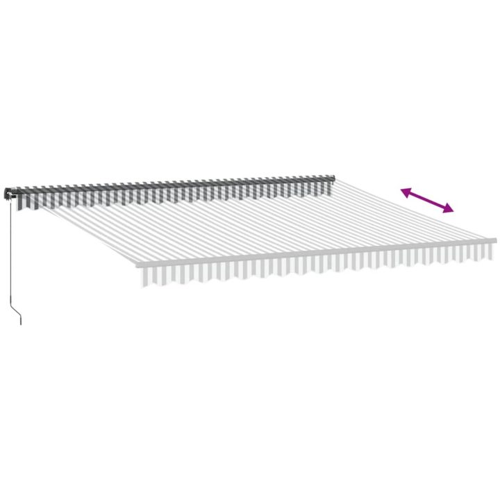 Markis manuellt infällbar antracit&vit vidaXL 450 x 350 cm – bild 5