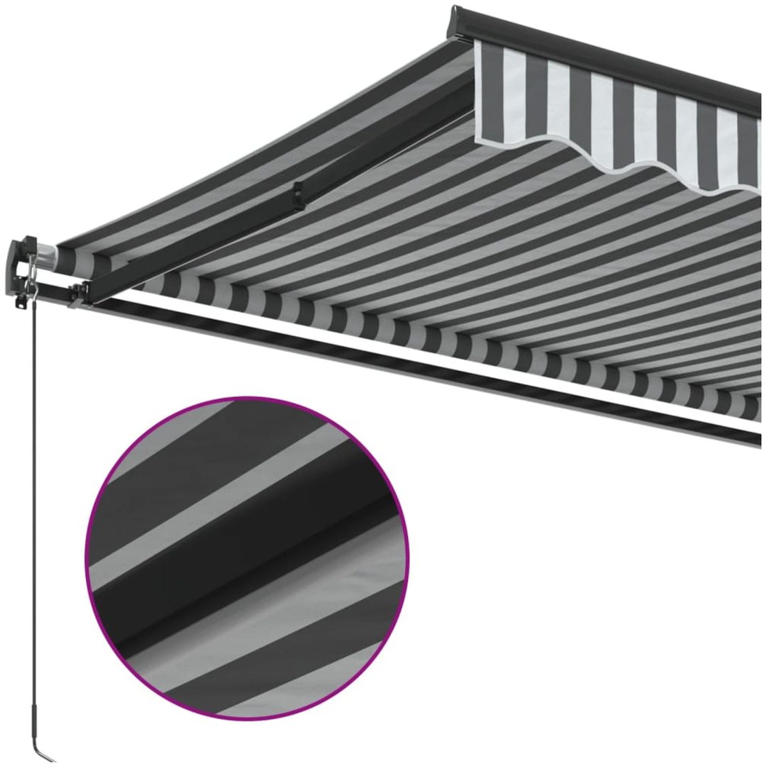 Markis manuellt infällbar antracit&vit vidaXL 450 x 350 cm – bild 7