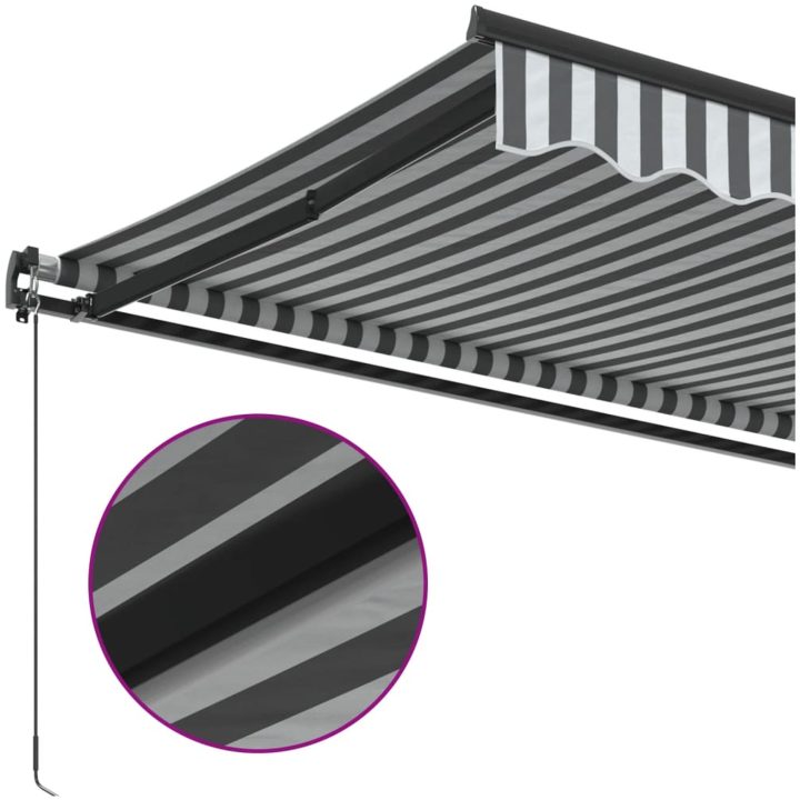 Markis manuellt infällbar antracit&vit vidaXL 450 x 350 cm – bild 7