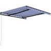 Markis manuellt infällbar blå och vit vidaXL 300 x 250 cm – miniatyr 3