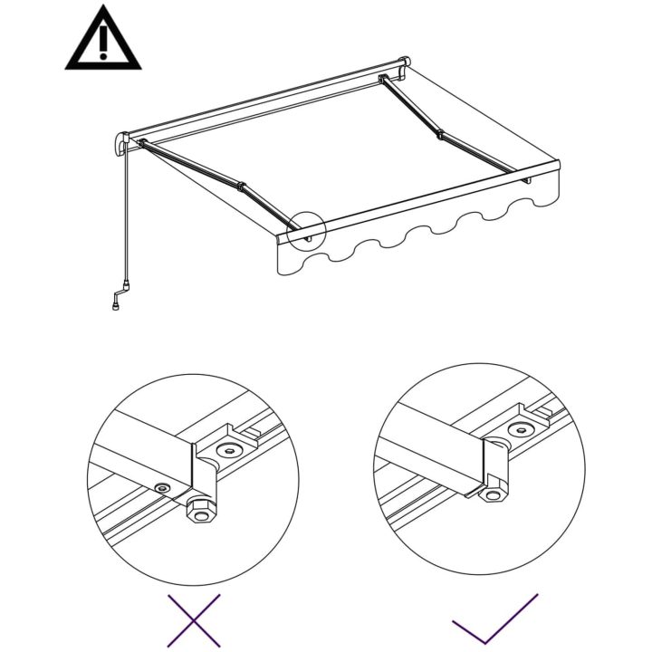 Markis manuellt infällbar blå och vit vidaXL 300 x 250 cm – bild 6