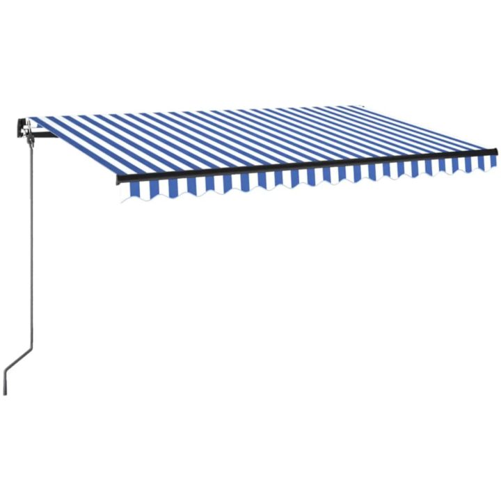 Markis manuellt infällbar blå och vit vidaXL 400 x 350 cm – bild 2