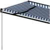 Markis manuellt infällbar blå och vit vidaXL 400 x 350 cm – miniatyr 5